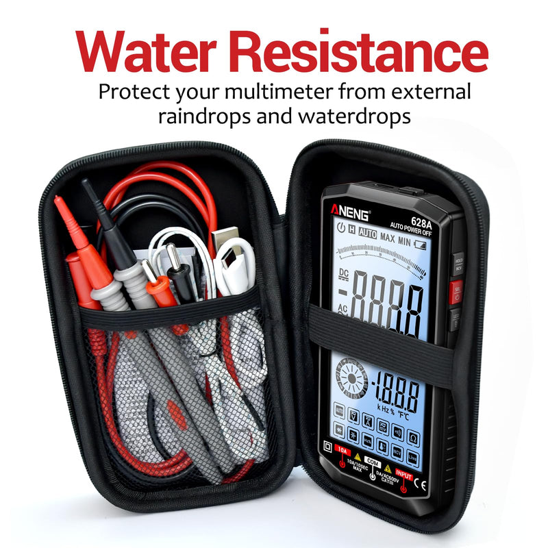 ANENG Multimeter,Digital Voltmeter Tester,TRMS 6000 Counts Rechargeable Meter Measures AC/DC Voltage,Current,Resistance,Capacitance,Temperature,Hz,NCV,Diode,Continuity Auto Ranging Electircal Tools Black