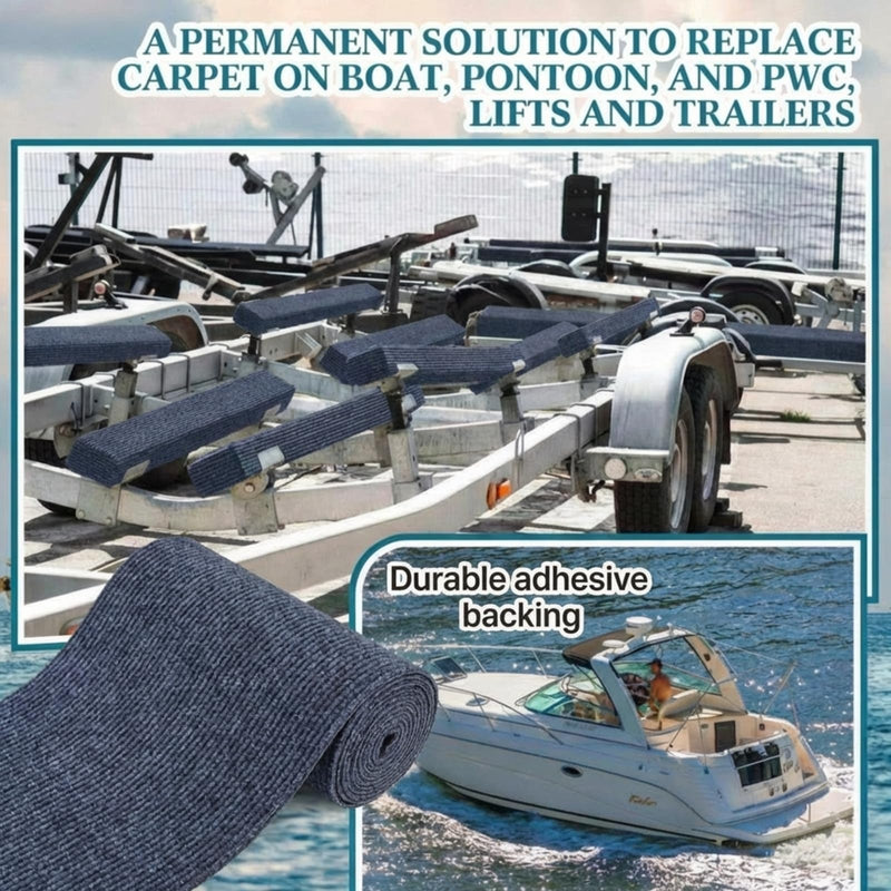Nuanchu 12 in x 20 ft Self Adhesive Marine Carpet, Boat Trailer Bunk Carpet with Soft Cut Pile 0.14" Thick Waterproof Boat Non Slide Carpets Roll for Indoor Outdoor Home Patio Porch Deck(Smoke Gray) Smoke Gray