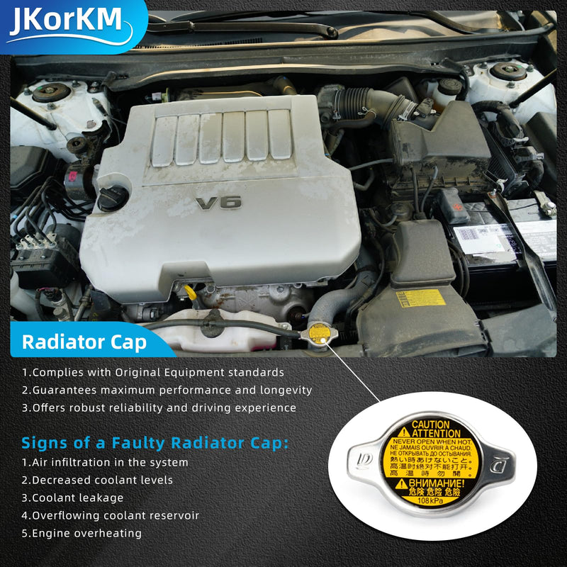 Radiator Cap, Replace 16401-31520 Compatible with Toyota Lexus - Avalon Camry Echo Highlander Prius C Sequoia Sienna Solara Tundra Yaris, ES300h ES350 GS300 GS430 IS300 LS430 RX350 RX450h SC430, More