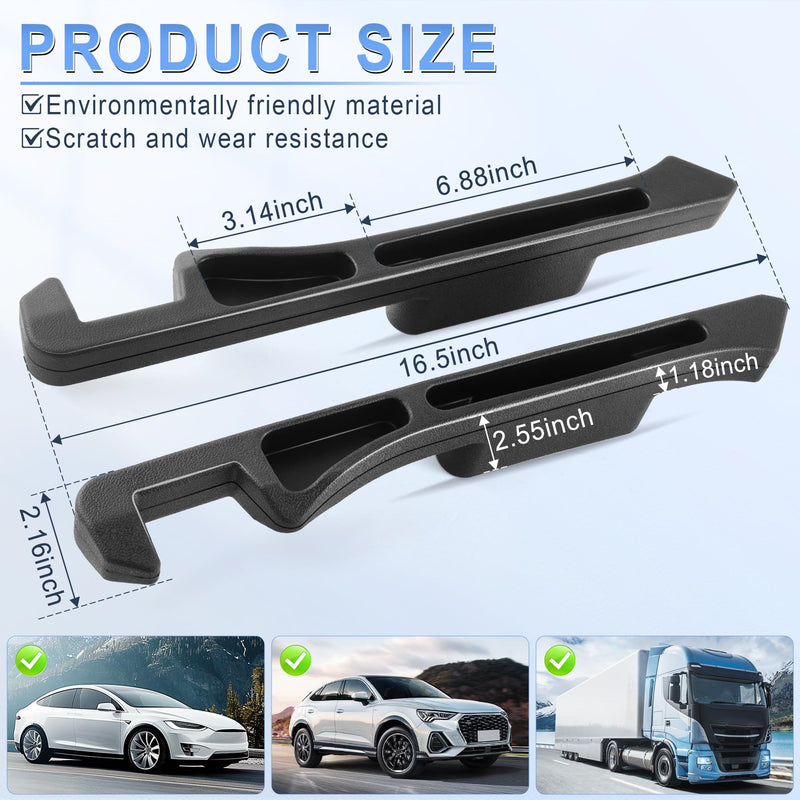 GaRhomxy 2PCS Car Seat Gap Filler Organizer, Universal Fit Gap Stopper for Cars SUV Truck, Prevent Drop Between Seat & Console, Anti-Slip Foam with Storage Pockets, Car Interior Accessories (Black)