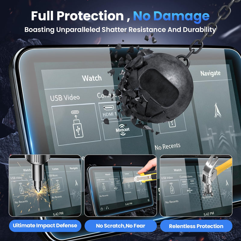 Karltys 2PCS Screen Protector for 2021-2026 Cadillac Escalade, 12.6 inch 9H Tempered Glass HD Navigation Screen Cover for Cadillac Escalade Touchscreen Film [Anti-Glare & No Fingerprint]