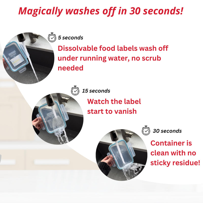 2x3 Dissolvable Food Labels, 500 Label Stickers, Bottle Labels for Storage Bins, Sticker Labels for Food containers, (500, Blank) White 500 Count