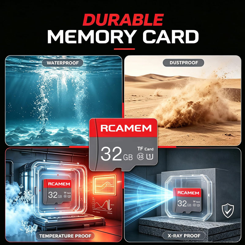 32GB Micro Memory Card with Adapter TF Card Class 10 for Camera | Compatible with smartphones, tablet, dash cam, drones, sports camera, surveillance etc