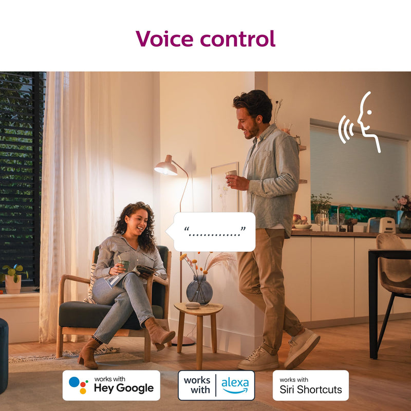 Philips Smart 65W BR30 Color LED Smart Bulb 4-Pack -E26- Indoor - Connects to Your Existing Wi-Fi - Control with Voice or App + Activate with Motion - Matter Compatible