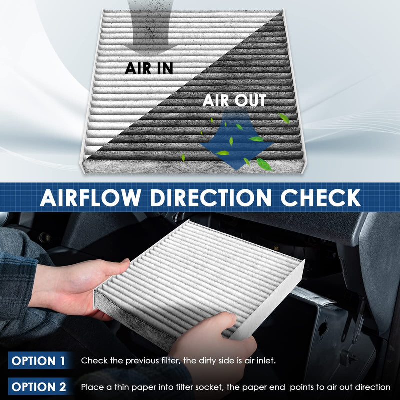 Premium Cabin Air Filter with Activated Carbon,Replacement for CF11809,Fit for Chevrolet Silverado 1500LD/2500HD/3500HD/Suburban,GMC Sierra 1500/2500HD/3500HD/Yukon. 7" x 7.4" x 1.1"