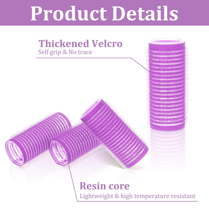 18pcs Self Grip Small Hair Curlers Set, Heatless Rollers Hair Curler Nylon Roller Set with Rat Tail Comb Hairdressing Tools for Women Salon Hairdressing Curlers Rollers(Light purple) Light purple