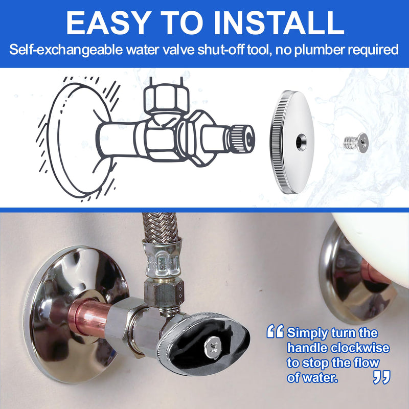 3 Pack 18 Point Toilet Shut Off Valve Compatible with 88000 Brass Craft Stop Valves, Water Valve Shut Off Tool for Toilet & Sink 3
