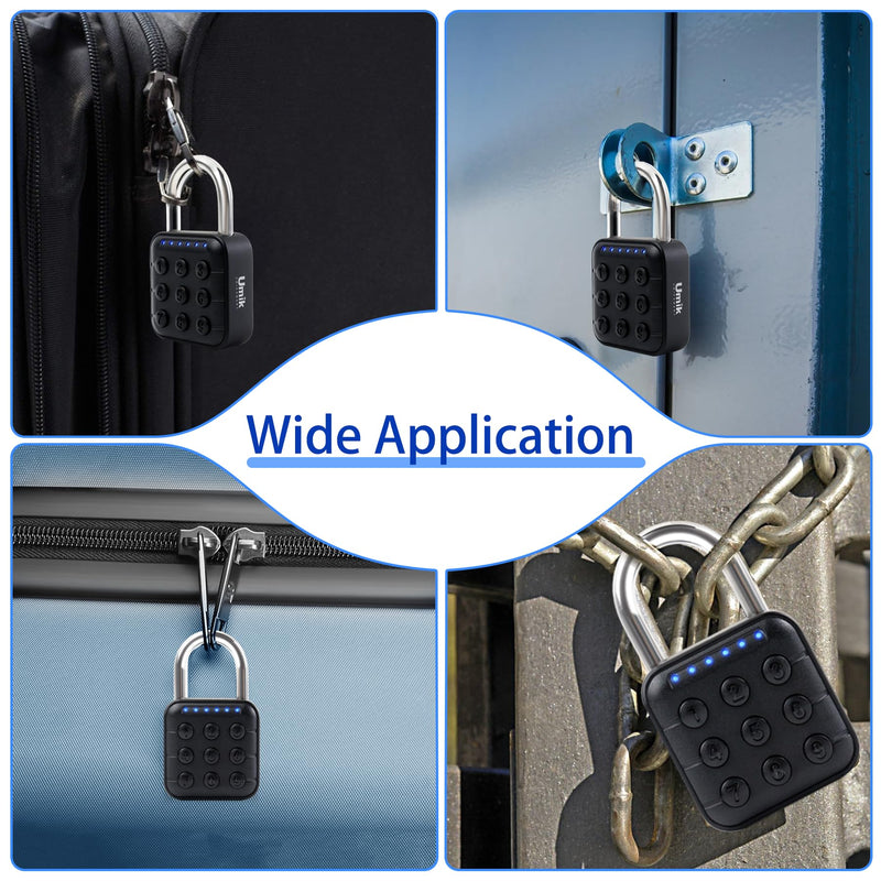 UMIKSMART 6-Digit Combination Padlock, High Security Password Lock with IP67 Waterproof Zinc Alloy Body, Code Pad Lock for School Locker, Gym, Toolbox, Fence, Storage, Black