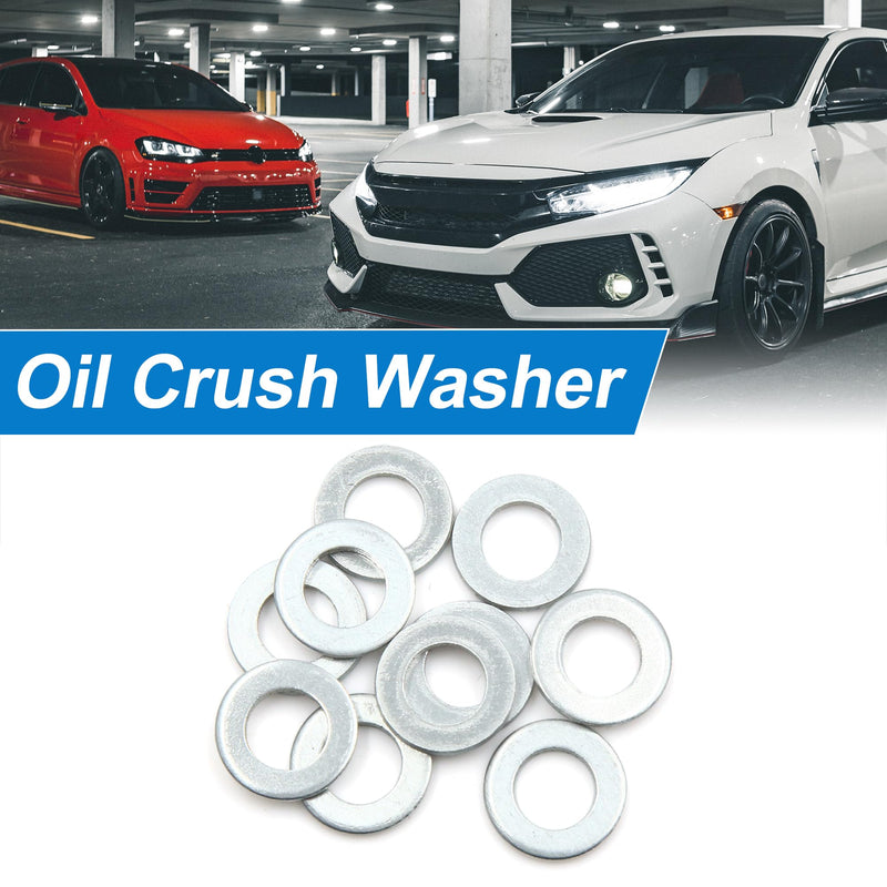 X AUTOHAUX 10pcs Universal Engine Oil Crush Washers Drain Plug Gaskets 10mm ID. 18mm OD. for Car