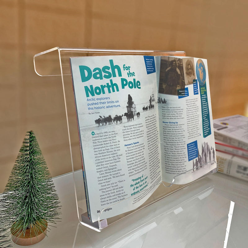 Treadmill Tablet Holder, Exercise Bike Reading Stand,Acrylic Book Holder, Clear Acrylic Stand for Tablet, Magazines and Books（8.5 * 9.5 * 2.8 Inches