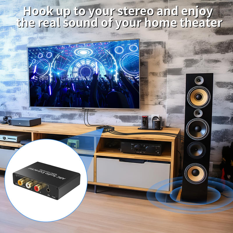  [AUSTRALIA] - HDMI ARC Audio Extractor, 192KHz DAC Audio Converter, Digital to Analog Converter for PS3 PS4 HDTV DVD Home Cinema Systems, HDMI ARC/Optical/Coaxial Input, SPDIF/Optical/RCA/3.5mm Stereo Output