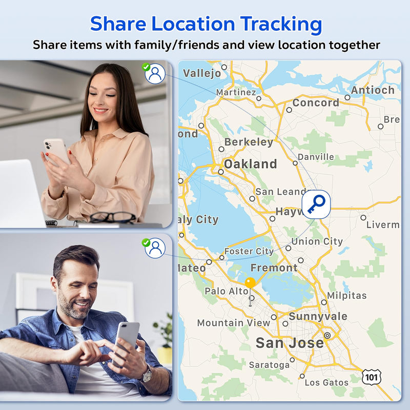 GPS Tracker for Vehicles,2 Pack Tracker Device for Vehicles for iOS Find My | Hidden Portable GPS Tracker for Cars Splashproof Available，No Monthly Fee Subscription No SIM Card Required - Black Grey