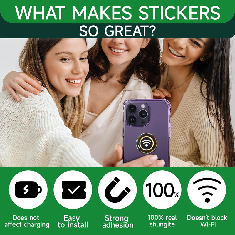 12 Pieces Blocker Protection Neutralizers Stickers for Cell Phones Tablets Laptops Computer WiFi Printer TV Electronic Devices Black 12 Pcs