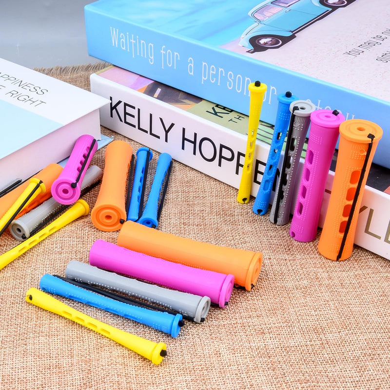 300 Pcs Cold Wave Hair Perm Rods for Women, Plastic Curling Rollers Bulk | 0.7, 0.9, 1.5, 1.9, 2.2 cm Heatless Hair Curlers Kit for DIY Long & Short Hair Large Medium Small Styling Tools