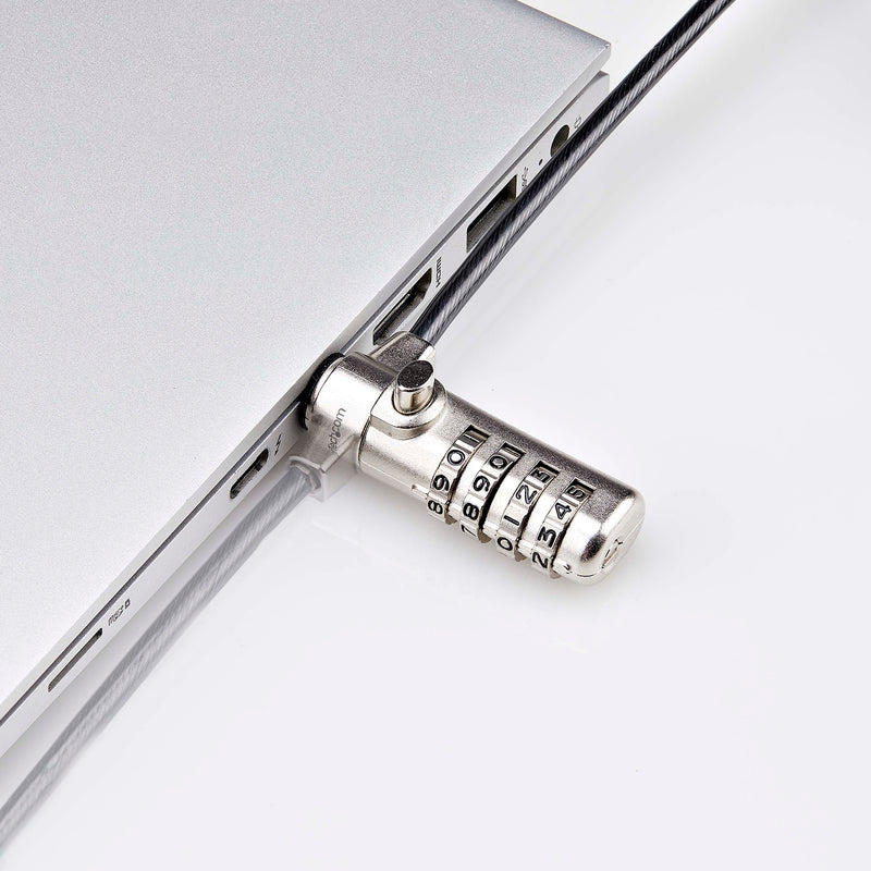 StarTech.com Slim Lock Nano Slot Compatible, 6.6ft (2m) Locking Cable, Desk Anti-Theft Security for Laptop/Notebook Computer Resettable Combination