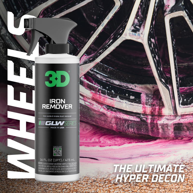 3D Iron Remover GLW Series | DIY Car Detailing | Hyper Effective Wheel Decontamination | Removes Iron Particles, Dirt, Brake Dust | Rapid Results | Ultimate Iron & Surface Contaminate Eliminator, 16oz 16 Oz