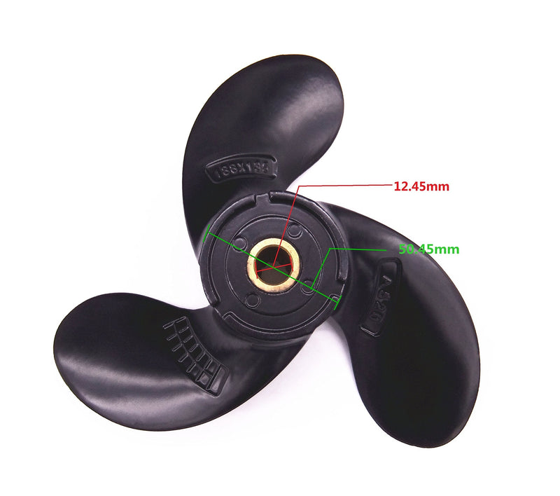 SouthMarine 58110-97JA0-019 Aluminum Alloy Propeller for Suzuki 2.5hp DF2.5 Outboard Motors A520 7 1/2x6