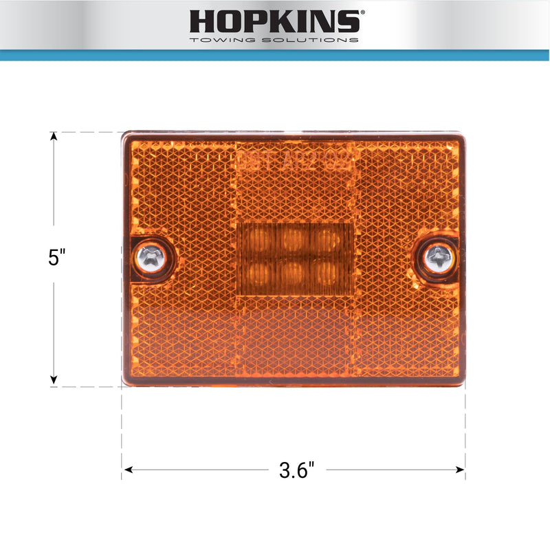 Blazer International B423A Rectangular Clearance/Side Marker Light with Reflex, Amber 1 Count (Pack of 1)