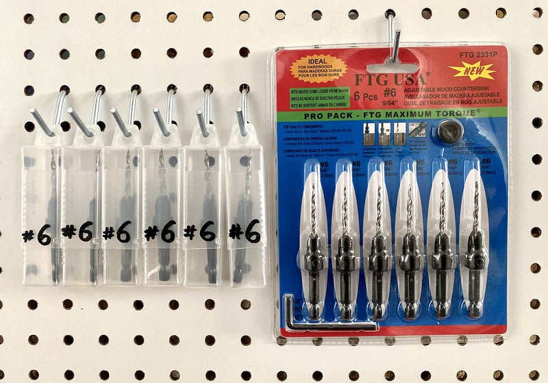 FTG USA Storage Container 6 Piece Extendable Plastic Box Used as Storage Case for Countersink and Replacement Drill Bits Small Size Boxes