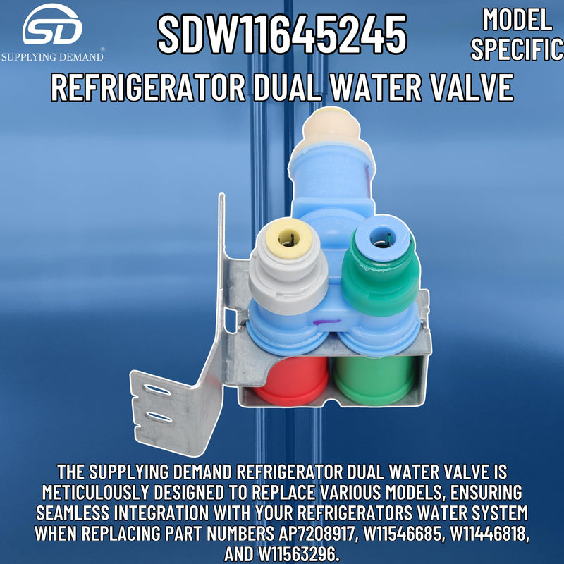 Supplying Demand W11645245 Refrigerator Dual Water Valve - Replaces W11546685, W11446818