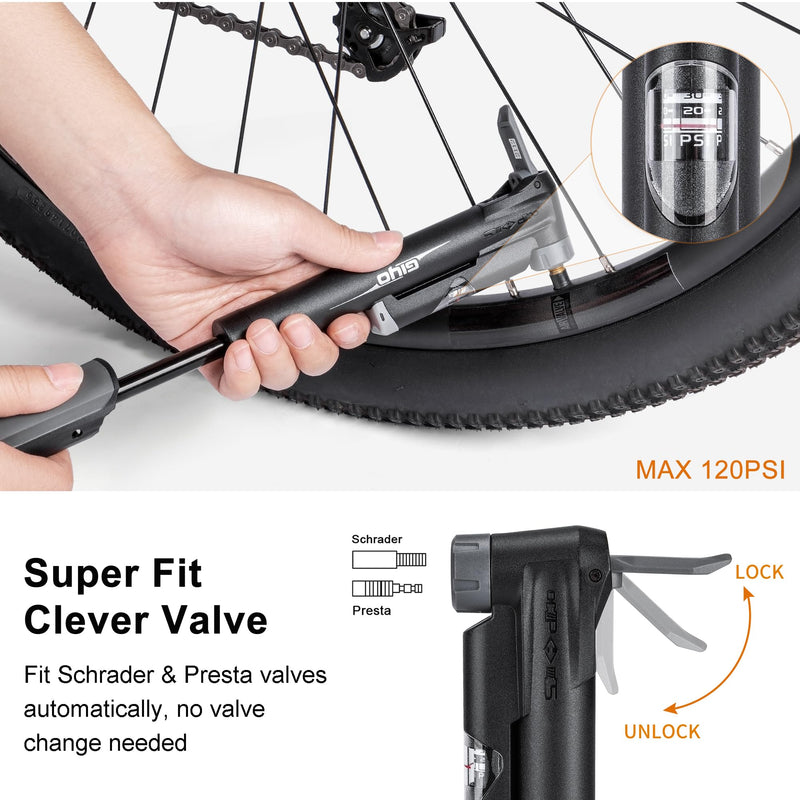 GEWAGE Bicycle Phone Mount Bag & Bicycle Tire Pump, Bike Multitool with Tyre Lever - Bike Tool Kits for Repair and Maintenance at Home or On The Road Ge-0541-41cp