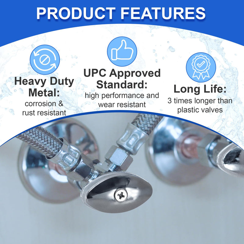 3 Pack 18 Point Toilet Shut Off Valve Compatible with 88000 Brass Craft Stop Valves, Water Valve Shut Off Tool for Toilet & Sink 3