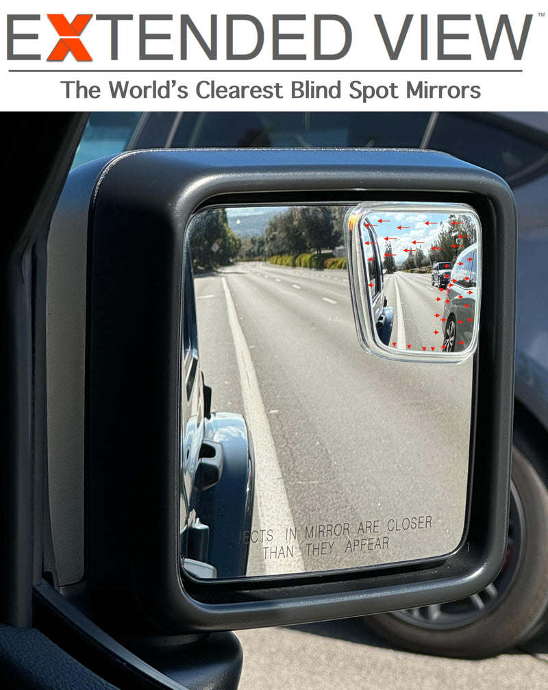 Custom Blind Spot Mirrors- Compatible with 2007-Present Jeep Wrangler | blind spot mirrors compatible with Jeep Wrangler JK and JL | NXTGEN Extended View Blind Spot Mirrors