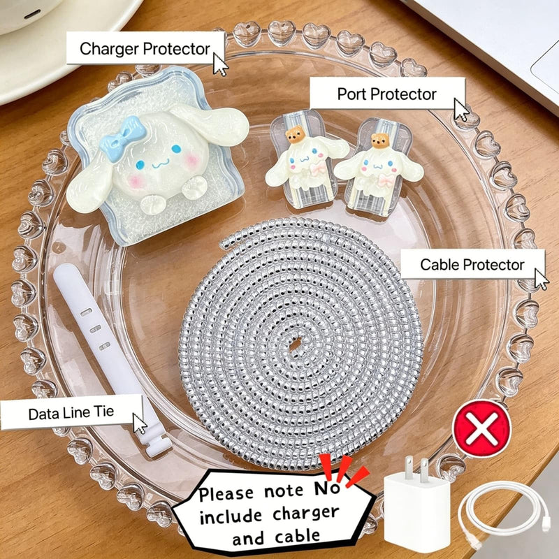 Anime Charger Cover Compatible for iPhone 20W USB-C Power Adapter Charger Cute Cartoon Charger Cover Cable Protector Cover Wire Protective Case (Dog) Dog
