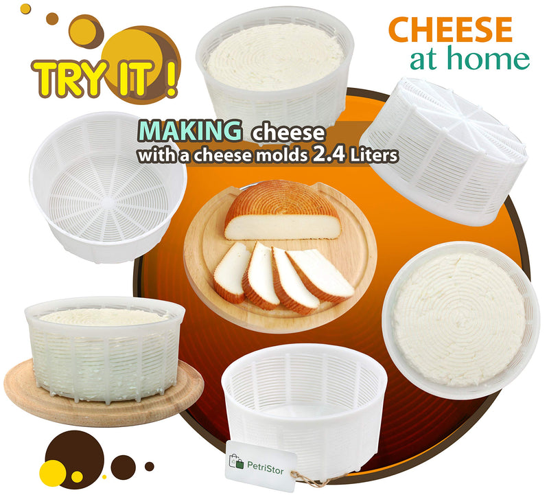 6 Pcs Soft Cheese Mold for Cheese Making 2.55QT - Cheese Making Mold - Cream Cheese Form Mold - Homemade Cheese Making Supplies - Molde Para Queso Fresco Casero - Feta Ricotta Cheese Making Basket