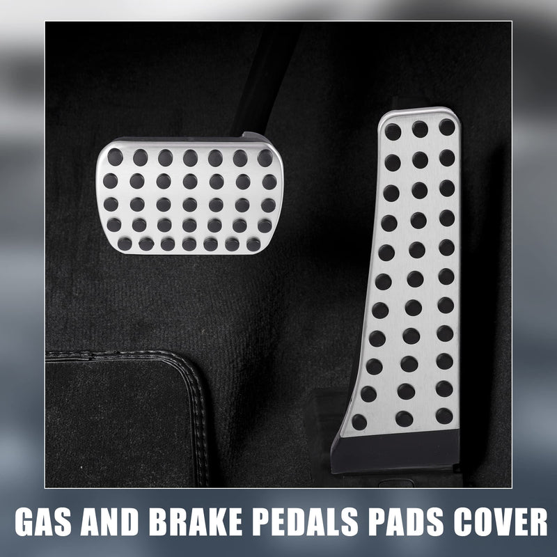X AUTOHAUX 2pcs Gas and Brake Pedals Pads Cover Anti-Slip for Mercedes-Benz C E S GLC GLE GLK SLK CLS SL Class GLS Stainless Steel Car Pedals Accessories No Drill