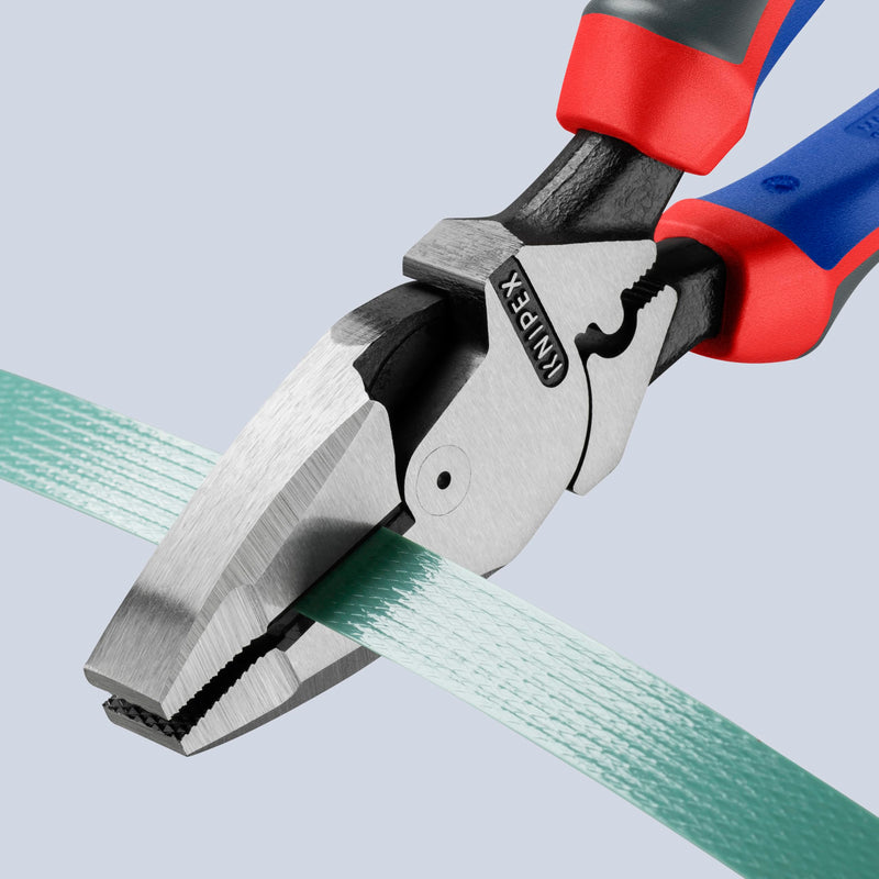 Knipex 09 12 240 SBA 9.5-Inch Ultra-High Leverage Lineman's Pliers with Fish Tape Puller and Crimper Comfort Grip