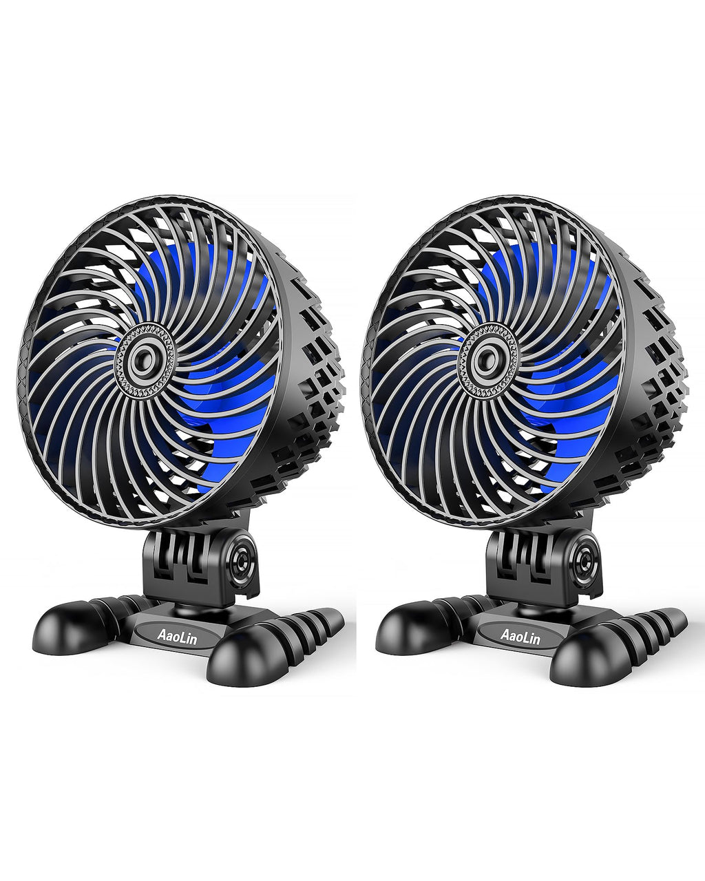 2 Pack USB Desk Fan, Table Fan with CVT Variable Speeds, Quiet Portable, Desktop Mini Personal Fan for Room, Home, Office 2Pack Black