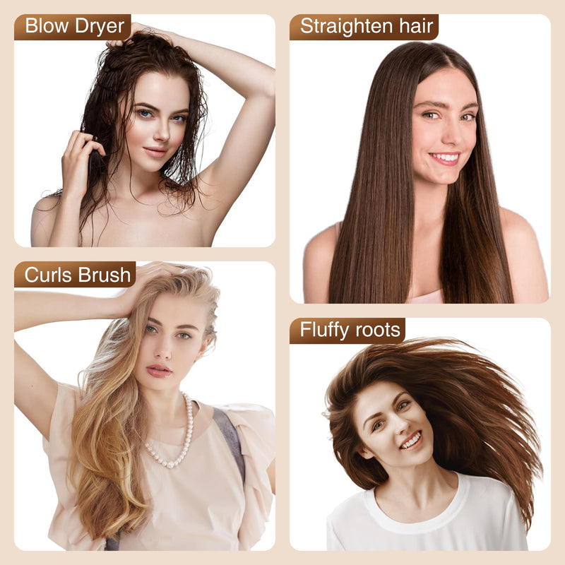 Hair Dryer Brush, One-Step Hot Air Brush | Ionic Ceramic Oval Barrel (60mm) | Negative Ion Anti-Frizz | Smooth, Shiny Salon-Style Blowout | Blow Dryer & Styler Volumizer with Protective Cover