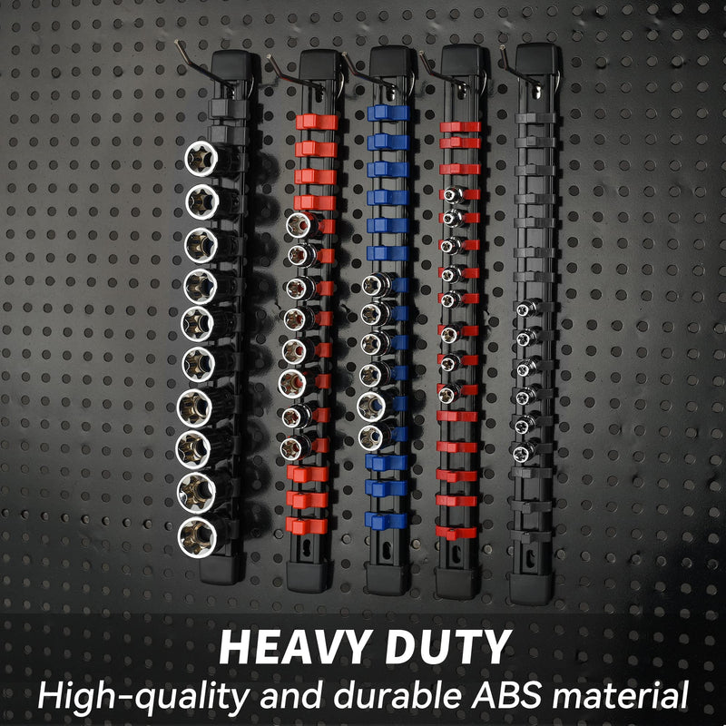 Socket Black Organizer Drive ABS Tools - Socket Holder, Premium Quality 3 Pieces Socket Holders Kit 3/8-Inch x 45 Clips（3PC,Black) 3/8" DR