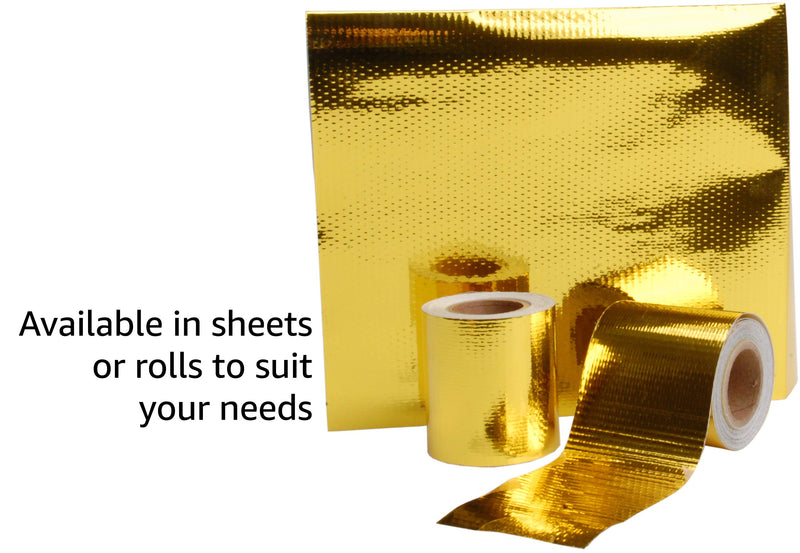 Design Engineering 010392 Reflect-A-GOLD High-Temperature Heat Reflective Adhesive Backed Sheet, 12" x 24" Sheet