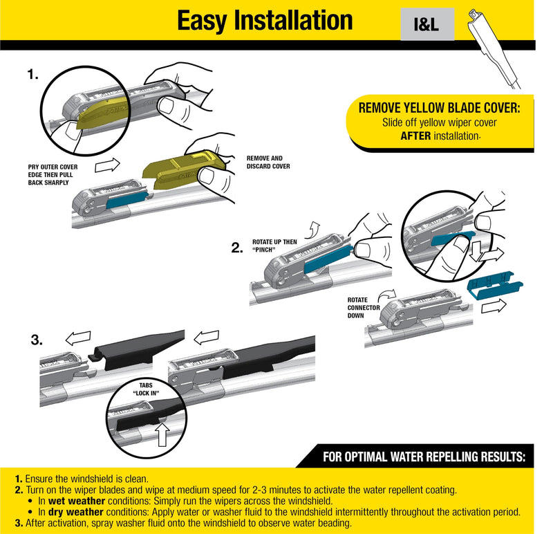 Rain-X 810165 Latitude 2-In-1 Water Repellent Wiper Blades, 22 Inch Windshield Wipers (Pack Of 2), Automotive Replacement Windshield Wiper Blades With Patented Rain-X Water Repellency Formula 22" and 22"