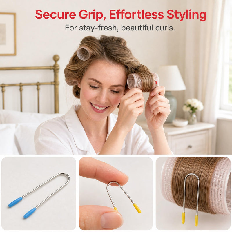 Beavorty Hot Roller Clips Hot Curler Clip Replacement Pins for Heated Rollers Roller Jaw Clamps for Home Diy Hair Styling and Salon Use Secure Hold for Curling Pins