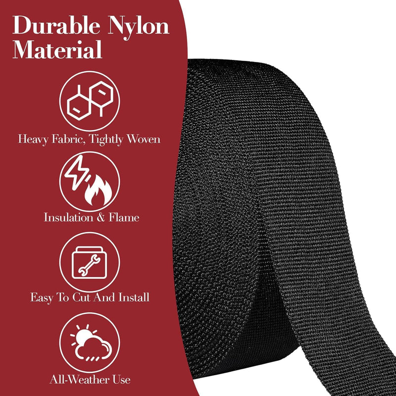 Nylon Protective Hose Sleeve Sheath Cable Cover Welding Tig Torch Hydraulic Hose, 2.5" ID, 25 Feet Length, Black 2.5 Inch ID, 25 Feet Long