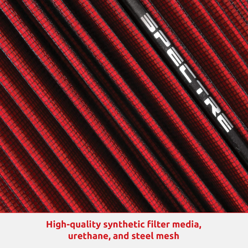Spectre Performance Universal Clamp-On Air Filter: High Performance,Washable Filter: Round Tapered,3 in (76 mm) Flange ID,6.5 in (165 mm) Height,6 in (152 mm) Base,4.75 in (121 mm) Top,SPE-9132,Red