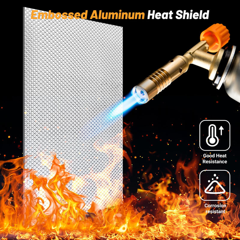 UNIFAMILY Embossed Exhaust Heat Shield Automotive, 12" x 39" Aluminum Exhaust Heat Wrap with 20 Pcs Cable Metal Zip Ties, Exhaust Wrap Heat Barrier Shield, Heat Wrap for Exhaust pipes 12 Inch x 39 Inch