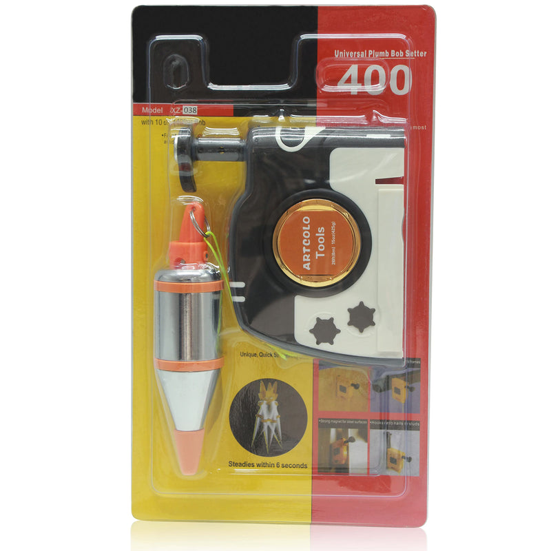 1 PCS Magnetic Plumb Bob Kit - 15 oz(425g) Plum Bob With 26 ft(8m) Automatic Stretching String,2 Pencils, Pencil Sharpener 15oz plumb bob 1 Pcs