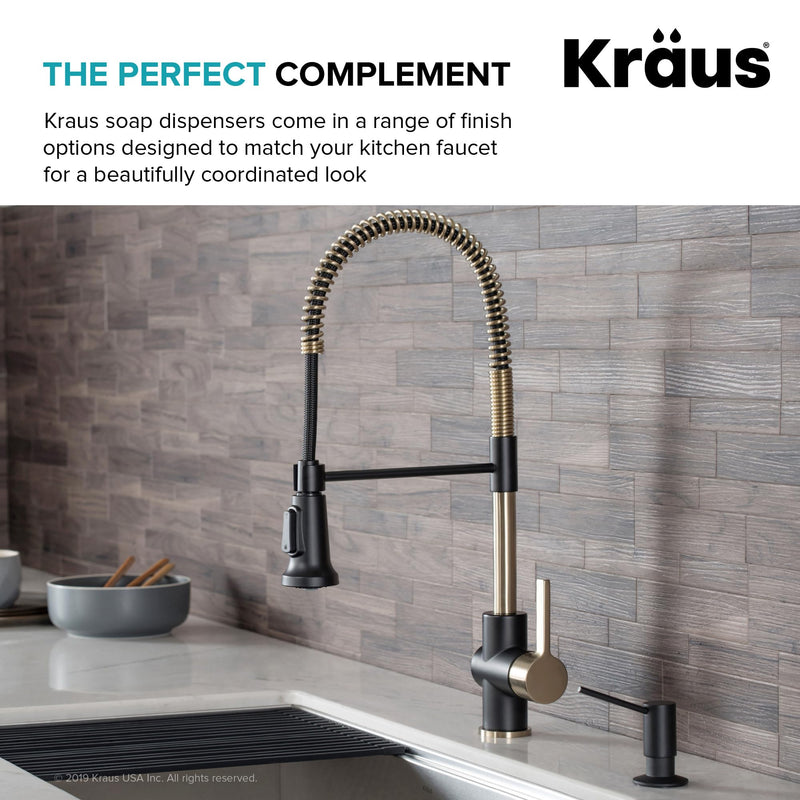 KRAUS Kitchen Soap and Lotion Dispenser in Brushed Brass, KSD-41BB Modern Style