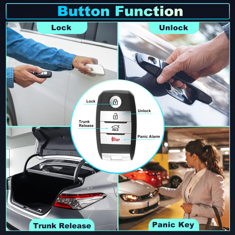 SY5XMFNA04 Replacement Keyless Entry Remote Smart Key Fob for Kia Optima 2014 2015 for Kia Rio 2015-2017 Key Fob Remote Control ID46 Chip 95440-2T510 95440-1U500 4 Buttons 315 MHz