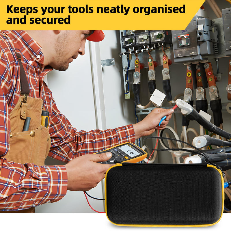 Carrying Case for Fluke 15B+/17B+/Fluke 101/117/115/116/114/113/177/179/233/106/107 Multimeter Testers and Accessories, Multimeter Storage Bag Organizer Box -Black (Case Only) Black