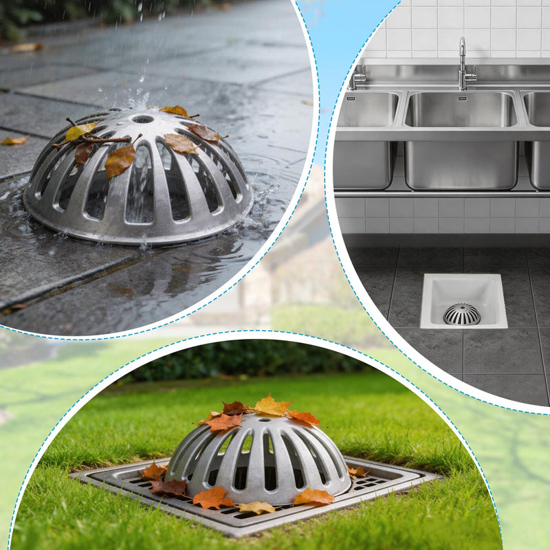 3 PCS Floor Sink Strainer,Heavy Duty Commercial Drain Cover | Drain Strainer Floor Drain Cover for Kitchen, Bar, Outdoor Garden or Bath 5-1/4" Diameter x 2-1/4"H 3