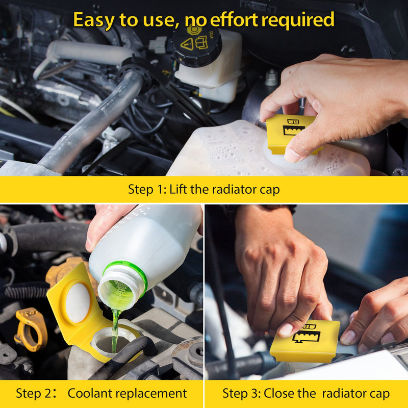 Dreyoo 2PC Engine Coolant Reservoir Cap, Overflow Coolant Recovery Water Tank Cap Compatible with Chrysler/Dodge/Jeep/Ram Replacements 55111074AA, 55111074AB, 52079331, 54201,Car Accessories