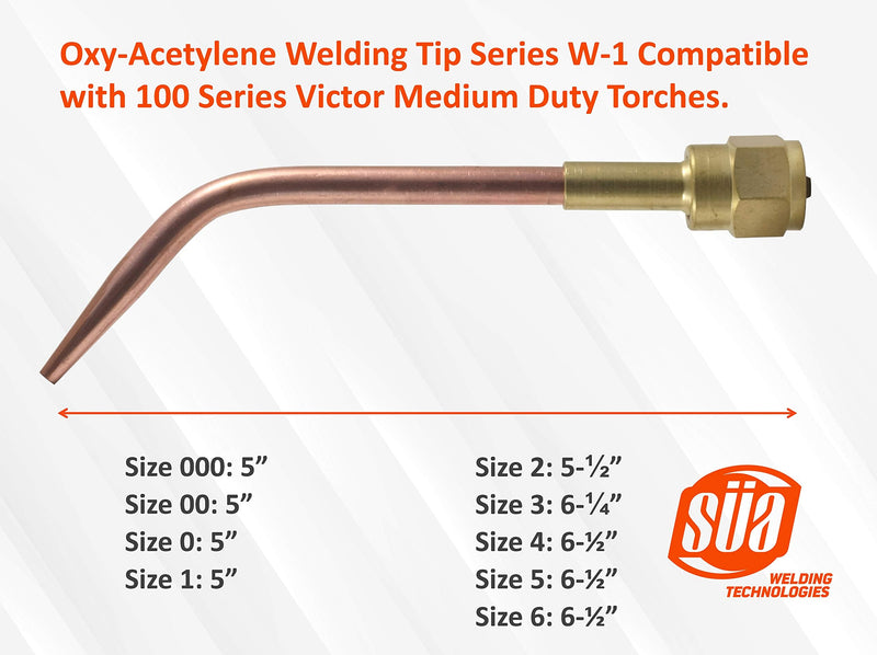 SÜA - (3 PACK) Welding Nozzle Replacement for 100 Series Victor torch handles. Sizes: 1, 2 and 3 #1, #2 & #3 (3-Pack)
