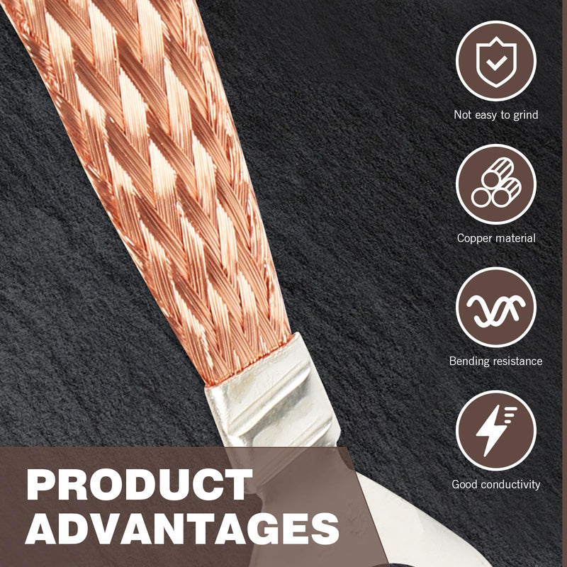 5 PCS Braided Grounding Strap, 10/12 Inch Car Heavy Duty Engine Copper Ground Strap, Engine Ground Kit, Suitable for Most Vehicle Models (Gold)