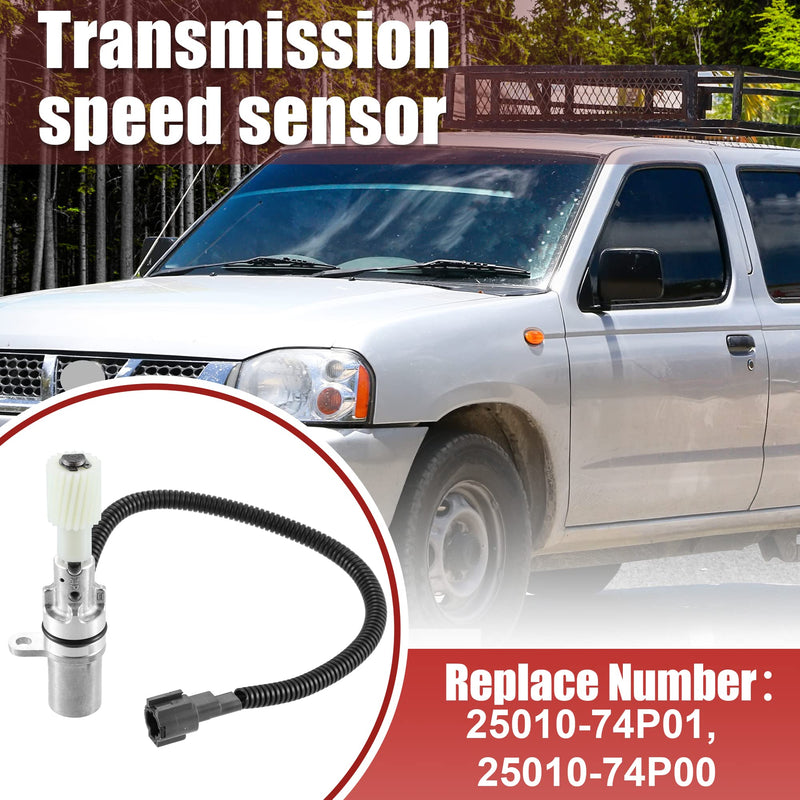 X AUTOHAUX Transmission Speed Sensor for Nissan Frontier 1998 1999 2000 25010-74P01 25010-74P00 2pins ABS Car Replacement Transmission Sensor Black