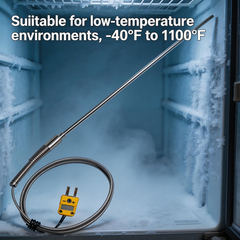TL1918SL k Type thermocouple Probe -50℉~1100℉ 0.13in/40in k-Type Temperature Sensors